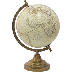 Clayre & Eef Wereldbol  22x33 cm Beige Hout Metaal Globe