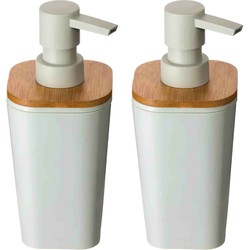 2x Stuks Zeeppompjes/zeepdispensers van kunststeen - wit - 300 ml - Zeeppompjes