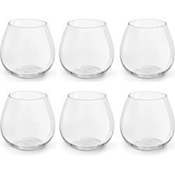 Wijnglazen - 12x stuks - zonder voet voor rode wijn - 590 ml - Wijnglazen