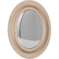 Clayre & Eef Spiegel  24x32 cm Beige Hout Ovaal Grote Spiegel