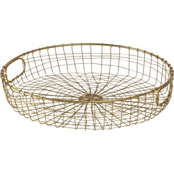 PTMD Amaya Gold Iron Wire Deco Tray Round S
