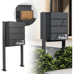 Pakketpostdoos met standaard 44x35x58 cm antraciet gegalvaniseerd staal ML-Design