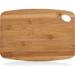 1x Rechthoekige bamboe houten snij/serveerplanken met ophangoog 26 cm - Snijplanken
