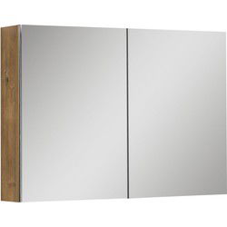Badplaats Badkamerkast Cuba 100 x 16 x 72 cm - Eiken - Spiegelkast Badkamer