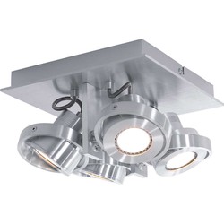 Plafondlamp met vier led spots Steinhauer Quatro Staal