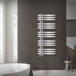 Badkamer radiator middenaansluiting 500x1200 mm chroom met wandaansluitset LuxeBath