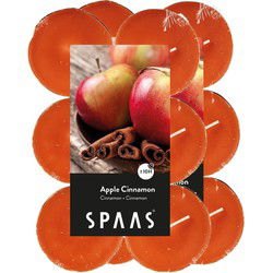 Spaas maxi waxinelichtjes - 24x - Apple Cinnamon - 10 branduren - geurkaarsen