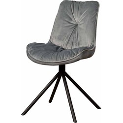 SIDD Palma sidechair - fabric Bluvel 14 grey