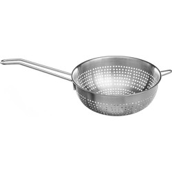 Secret de Gourmet vergiet/zeef - lang handvat - 18 x 7 cm - RVS - Vergieten