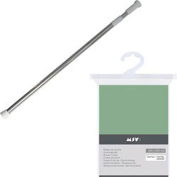 MSV Douchegordijn met ophangstang - uitschuifbaar 75-125 cm - groen - 180 x 200 cm - polyester - Douchegordijnen