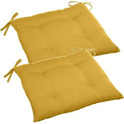 Hesperide tuinstoelkussen - 6x - geel - uv-bestendig - 40 x 4 cm - tuinstoelkussens