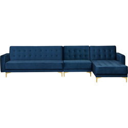 Beliani ABERDEEN - Modulaire Sofa-Blauw-Fluweel