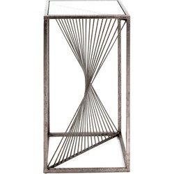 HakuShop Bijzettafel | Brons Metaal | Geometrische vormen | Vierkant | 30x30x60