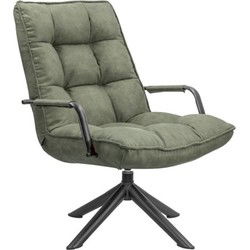 Relaxfauteuil - Draaifauteuil met Armleuning - Draaistoel - Fauteuil - Groen - 70 x 80 x 100 cm