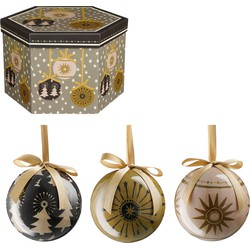 House of Seasons Cadeau Set Kerstballen Ster - 14 Stuks - Ø8 cm - Onbreekbaar - Beige