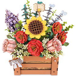 Robotime Houten Bloemenkist Bloemen Bouwpakket Knutselen Cadeau Hobby Modelbouw