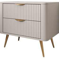 Meubella - Nachtkastje Lima - Beige - 63 cm