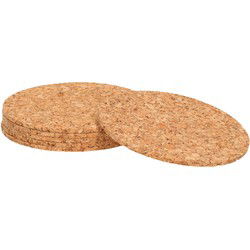 Zeller Onderzetters - 6x - kurk - rond - D10 cm - glazenonderzetters - Glazenonderzetters