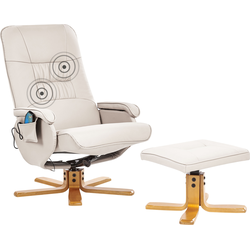 RELAXPRO - Relaxfauteuil met voetenbank - Lichtbeige - Kunstleer