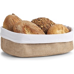 1x Jute broodmandjes voor kleine broodjes 26 x 18 cm - broodmand