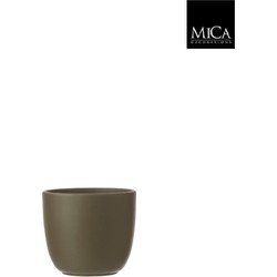 Tusca pot rond groen h11xd12 cm I - Mica Decorations