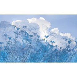 Sanders & Sanders fotobehang blauwe lucht blauw - 400 x 250 cm - 611955