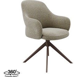 LABEL51 Eetkamerstoel Bern - Truffel grijs - Boucle - Bronze Frame