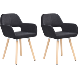 Beliani CHICAGO - Eetkamerstoel-Zwart-Polyester