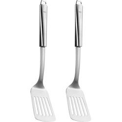 5Five Keukengerei bakspatel/bakspaan - 2x - zilver rvs - 34 cm - Bakspanen
