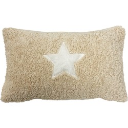 Textino MALIN - Kussenhoes 30x50 cm - met teddykrullen - Natural - beige - Textino