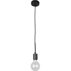 Hanglamp Bulby vintage black met ring (lampenkap)