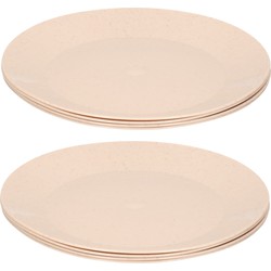 8x ontbijt/diner bordjes van afbreekbaar bio materiaal 26 cm in het eco-beige - Campingborden