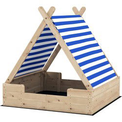 4goodz Zandbak met Weerbestendig Tentdak, voor 3 Kinderen 120x120x126,5 cm
