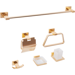 Beliani RIOHACHA - Badkamer hardware set-Goud-Aluminium