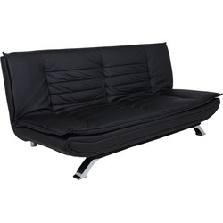 Slaapbank - Zwart PU Leer - 196x98x91cm - Grona