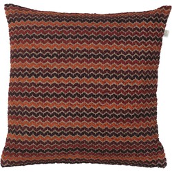 Dutch Decor LENA - Sierkussen geborduurd 45x45 cm - rood - bordeaux - oranje - bruin - retro - Dutch Decor