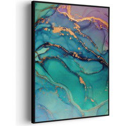 Muurwerken Akoestisch Schilderij - Marmer Look Colored 02 - Geluidsdempend Wandpaneel - Wanddecoratie - Geluidsisolatie - BASIC (AW 0.65) M (60X85)
