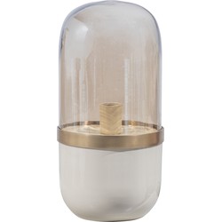 WOOOD Exclusive Flora Tafellamp - Metaal/Glas - Grijs - 43x20x20