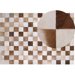 SOLMAZ - Laagpolig vloerkleed - Bruin - 160 x 230 cm - Koeienhuid leer