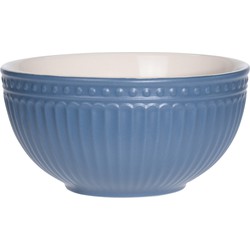 Excellent Houseware Soepkommen/schaaltjes - Roman Style - keramiek - D14 x H7 cm - nacht blauw - Kommetjes