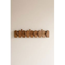 Indore Home - Wandkapstok Flip - Hout - Inklapbaar - 8 Haken - Pianokapstok