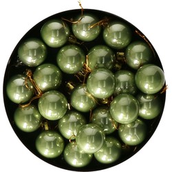 Othmar Decorations kerstballen - 24x st - 3 cm - salie groen - Kerstbal