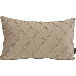 Velvet Cross Taupe | 30 x 50 cm | Kussenhoes | Velvet/Polyester