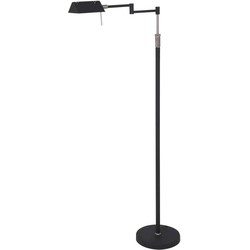 Mexlite - vloerlamp - Karl - zwart - glas metaal - design lamp - LED - 5895ZW