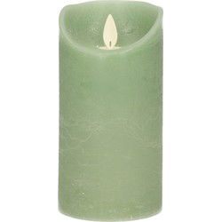 Anna's Collection Led kaars - jade groen - H15 x D7,5 cm - wax - LED kaarsen