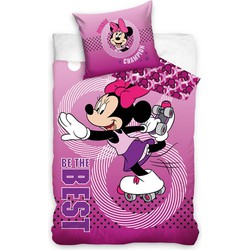 Minnie Mouse Dekbedovertrek - Eenpersoons - 140x200 cm - Kussensloop 60x70 cm - Katoen - Roze