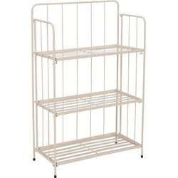 Pro Garden Plantenrek/plantentafel - creme - metaal - 58 x 27 x 90 cm - binnen en buiten - Plantenrekjes