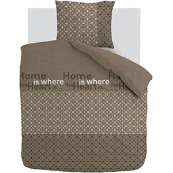 Cotton Rich Collection - Dekbedovertrek - Home Is Home - 140x200/220 - 1*60x70 cm - Zand