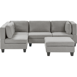 Beliani UNSTAD - Modulaire Sofa-Grijs-Polyester