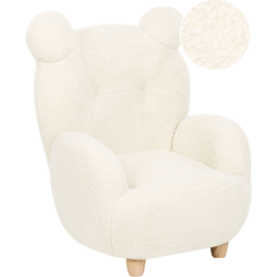 Beliani MELBU - Kinderfauteuil-Wit-Bouclé